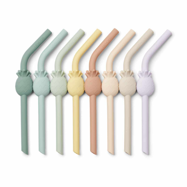 Liewood Carlson Drinking Straws with Animal Motifs, 8-Pack