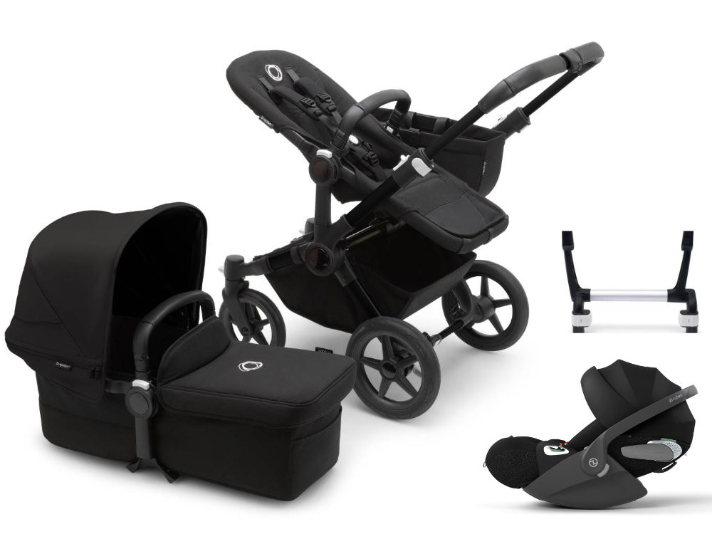 Bugaboo Donkey 5 Mono Kinderwagen-Set 3in1 mit Cybex Cloud T i-Size Babyschale Schwarz / Mitternachtsschwarz Image