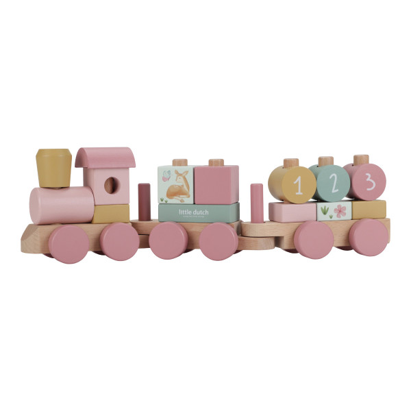 Little Dutch wooden train with building block FSC