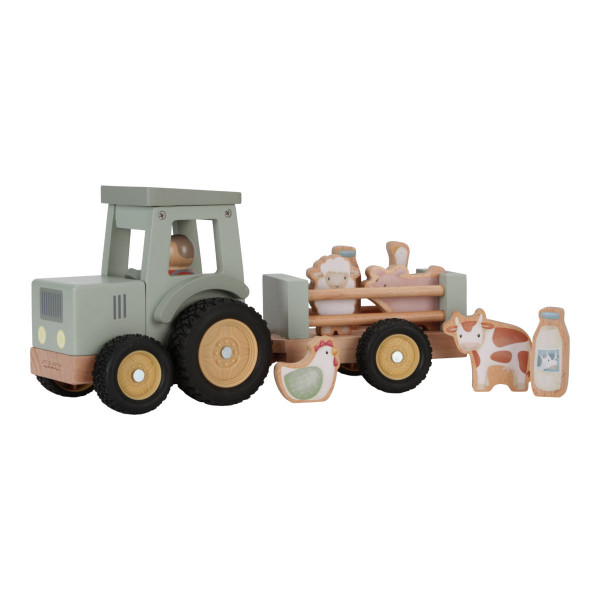 Little Dutch Wooden Tractor with Trailer Little Farm
