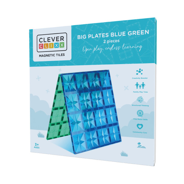 Cleverclixx Large Base Plates Blue & Green – 2 Magnetic Plates