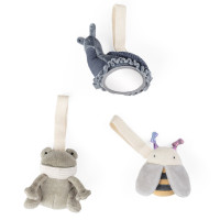 Sebra Aktivitätsspielzeug für Spielbogen & Gitterbett. 3er-Set