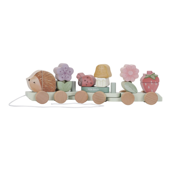 Little Dutch Pull-Along Wooden Train with Shape Sorter