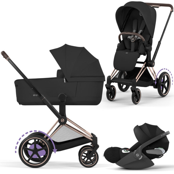 Cybex E-Priam 5 Comfort Kinderwagen Set 3 in 1 inkl. Cybex Cloud T i Size Babyschale