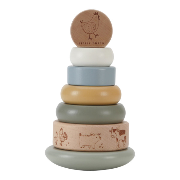 Little Dutch Wooden Stacking Tower with Rings