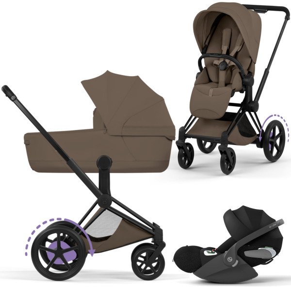 Cybex E-Priam 5 Comfort Kinderwagen Set 3 in 1 inkl. Cybex Cloud T i Size Babyschale