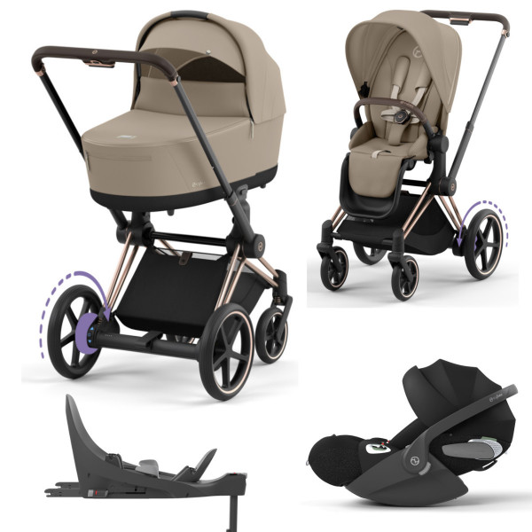 Cybex E-Priam Kinderwagen Set 4 in 1 inkl. Cybex Cloud T i-Size Babyschale