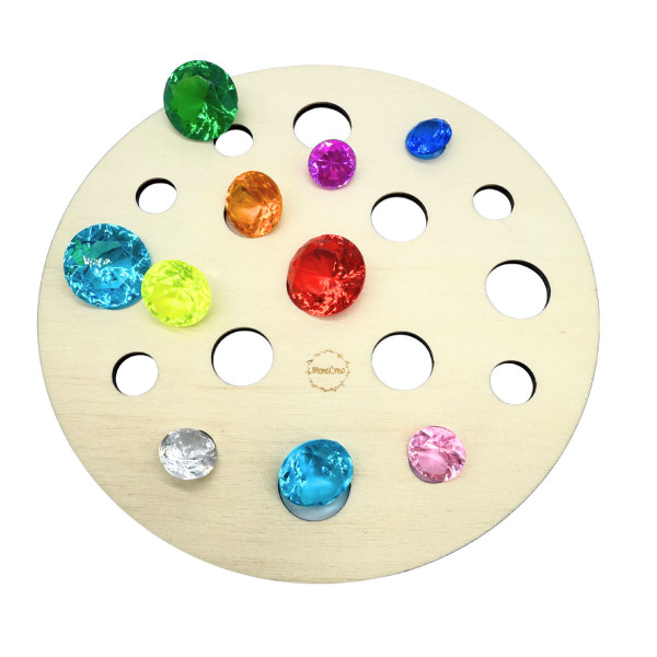 Momscrew Set Aktivitätsplatte Diamantenkarussell + 17 Diamanten (20–30 mm)