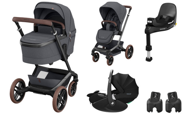 Maxi Cosi Fame Stroller Set 3-in-1 incl. Pebble 360 Pro2 i-Size Infant Car Seat + FamilyFix 360 Pro